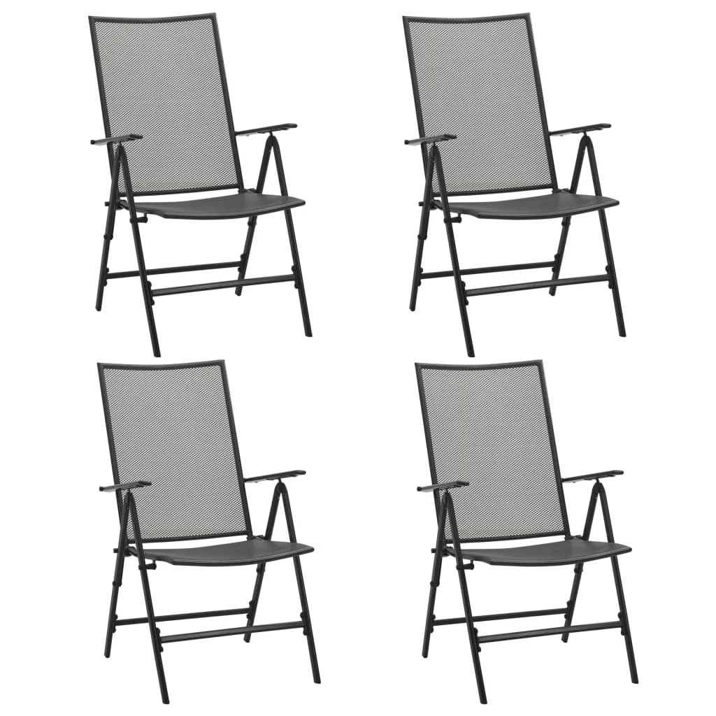 Folding Mesh Chair of 4, Steel Outdoor Seat Chair, Patio Furniture Anthracite 57 x (61-94) x (84-104) cm
Folding Mesh Chair of 4, Steel Outdoor Seat Chair, Patio Furniture Anthracite 57 x (61-94) x (84-104) cm