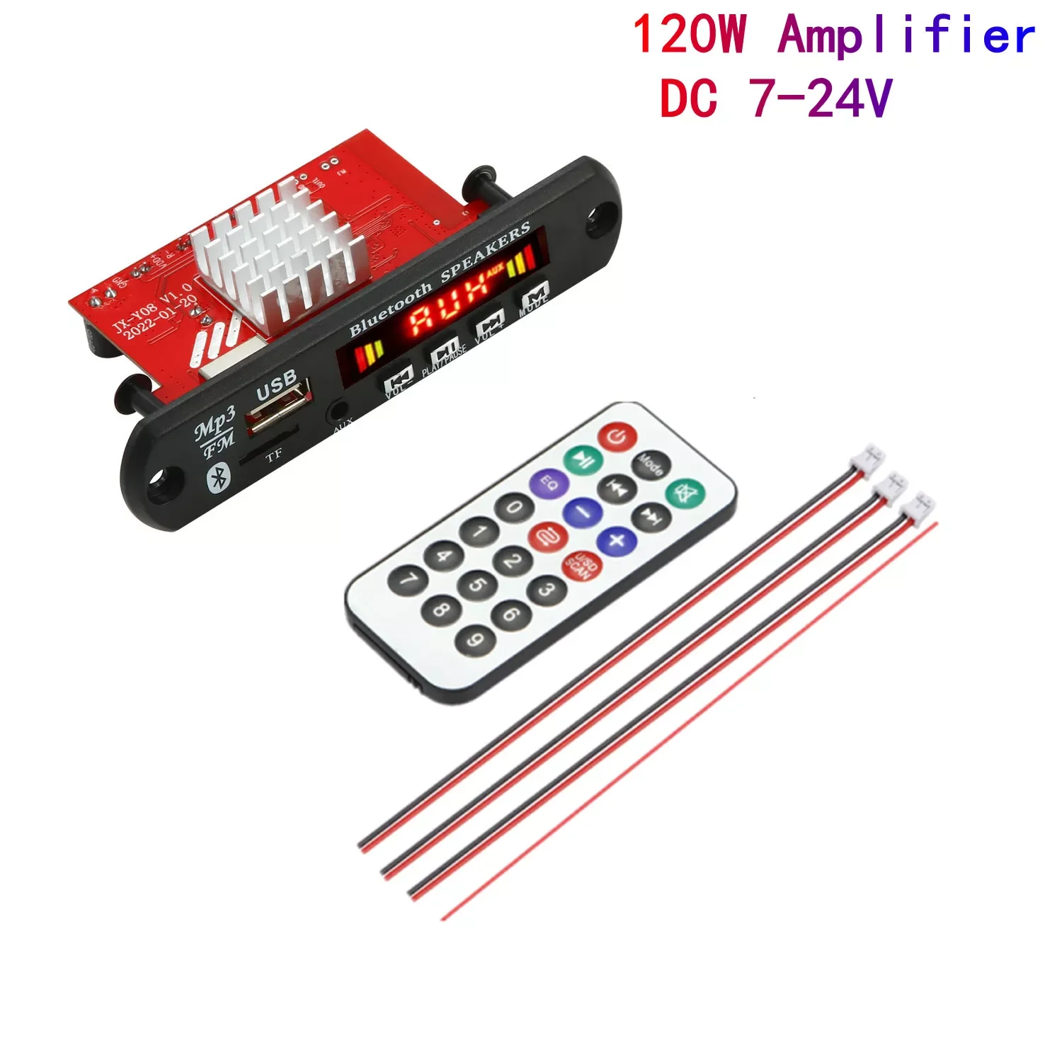 DC 7V-24V 2*60W Amplifier MP3 Decoder Board 120W MP3 Player Bluetooth V5.0 USB Module FM AUX Radio Recording For Speaker
DC 7V-24V 2*60W Amplifier MP3 Decoder Board 120W MP3 Player Bluetooth V5.0 USB Module FM AUX Radio Recording For Speaker