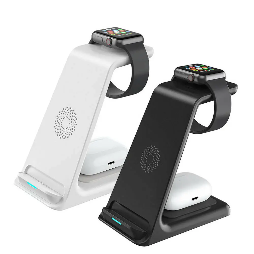 Беспроводное зарядное устройство док-станция 3 в 1 для Apple Watch IPhone 13 12 11 XS Airpods