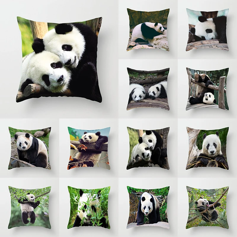 Квадратная подушка из полиэстера с рисунком панды, простое украшение для дома, декоративная подушка 
Квадратная подушка из полиэстера с рисунком панды, простое украшение для дома, декоративная подушка