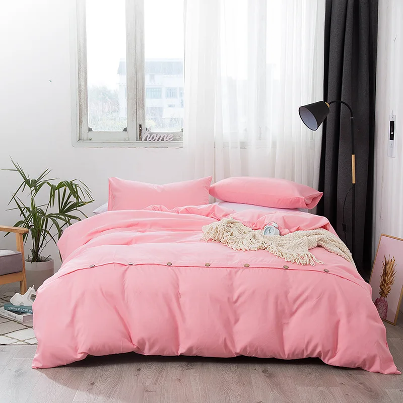 Home Textile Button King Size Bedding Set Solid High Quality Duvet Cover Pillowcase Fitted Sheet with Elastic Band Bedding Sets
Home Textile Button King Size Bedding Set Solid High Quality Duvet Cover Pillowcase Fitted Sheet with Elastic Band Bedding Sets