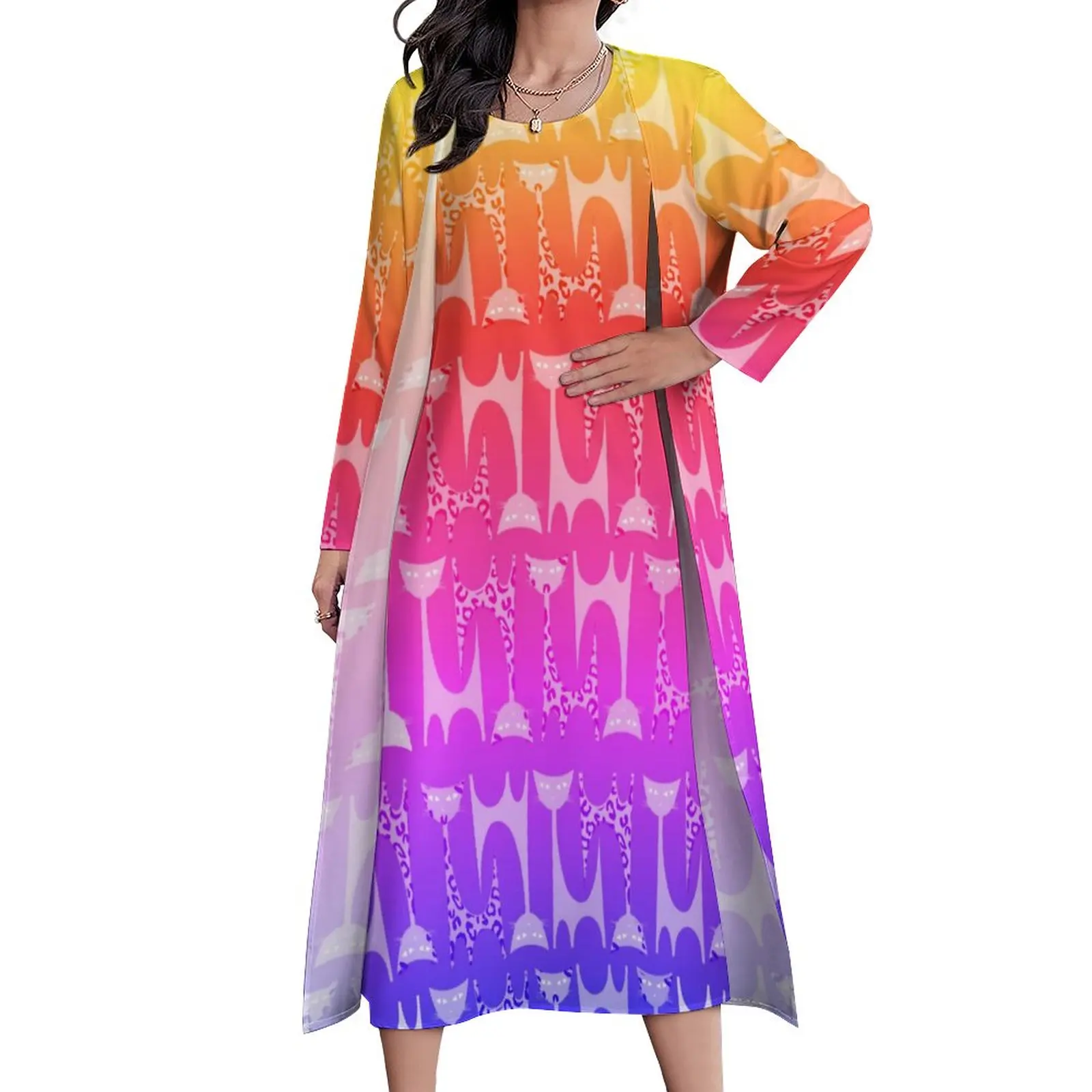 Abstract Cat Dress Ombre Print Vintage Maxi Dress Streetwear Casual Long Dresses Autumn Two-Piece Vestidos Big Size 4XL 5XL
Abstract Cat Dress Ombre Print Vintage Maxi Dress Streetwear Casual Long Dresses Autumn Two-Piece Vestidos Big Size 4XL 5XL