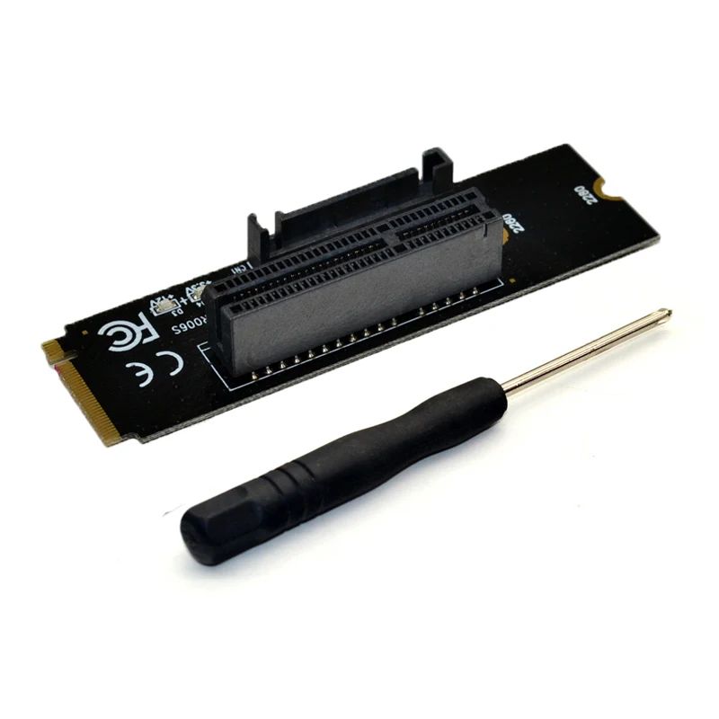 Newest NGFF M.2 to PCI-E 4X Riser Card M2 M Key to PCIe X4 Adapter with LED Indicator SATA Power Riser for Bitcoin Miner Mining 
Newest NGFF M.2 to PCI-E 4X Riser Card M2 M Key to PCIe X4 Adapter with LED Indicator SATA Power Riser for Bitcoin Miner Mining