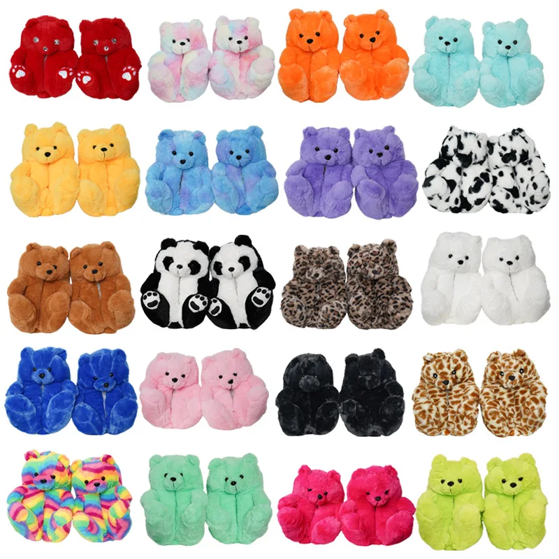 New Indoor Fluffy Bear Shoes for Women Furry Faux Fur Slides Cute Animal Winter Floor Shoes Female Fun Bear Plush Slippers
New Indoor Fluffy Bear Shoes for Women Furry Faux Fur Slides Cute Animal Winter Floor Shoes Female Fun Bear Plush Slippers