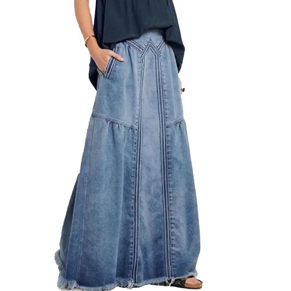Long Skirt Women Vintage Solid Color Elastic Waist Ripped Loose Summer Skirt for Women 2022 Daily Clothes Streetwear
Long Skirt Women Vintage Solid Color Elastic Waist Ripped Loose Summer Skirt for Women 2022 Daily Clothes Streetwear