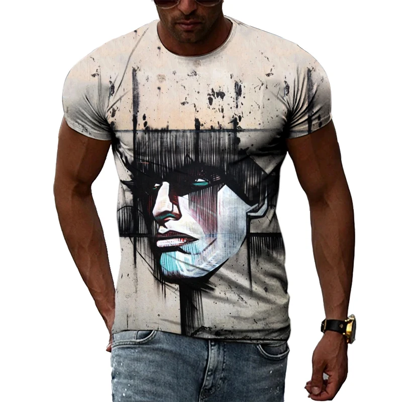 Summer New Men Hip-Hop Trend Printing T-Shirt Street Personality Fashion Round Neck Tops Handsome Funny Funny Short Sleeved Tees
Summer New Men Hip-Hop Trend Printing T-Shirt Street Personality Fashion Round Neck Tops Handsome Funny Funny Short Sleeved Tees
