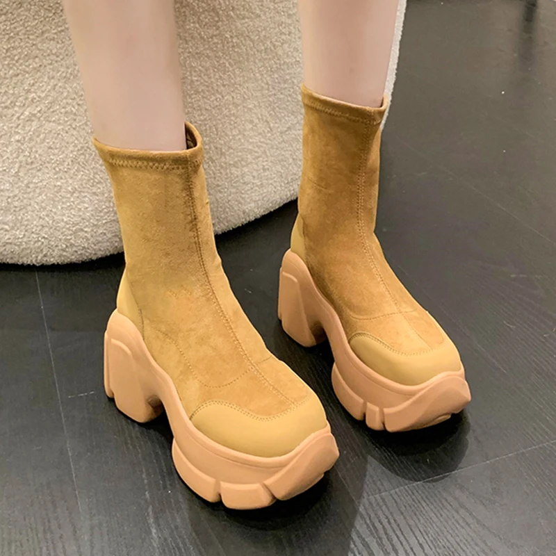 Fashion Flock Chunky Ankle Boots for Women Autumn Winter Short Plush Warm Boots Woman Slip-On Platform Sneaker Botas Mujer 2022
Fashion Flock Chunky Ankle Boots for Women Autumn Winter Short Plush Warm Boots Woman Slip-On Platform Sneaker Botas Mujer 2022