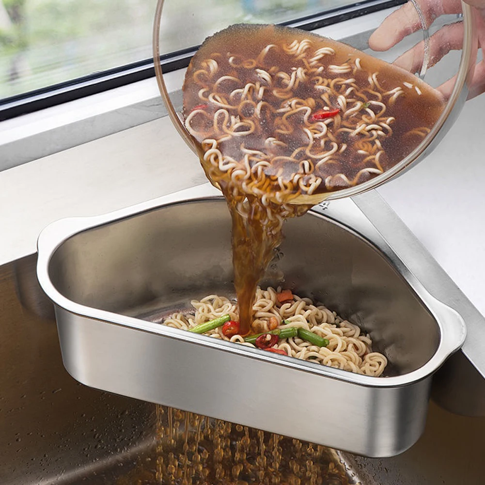 Triangular Sink Strainer Drain Stainless Steel Kitchen Sink Filter Holder Vegetable Fruit Drainer Storage Rack Basket
Triangular Sink Strainer Drain Stainless Steel Kitchen Sink Filter Holder Vegetable Fruit Drainer Storage Rack Basket