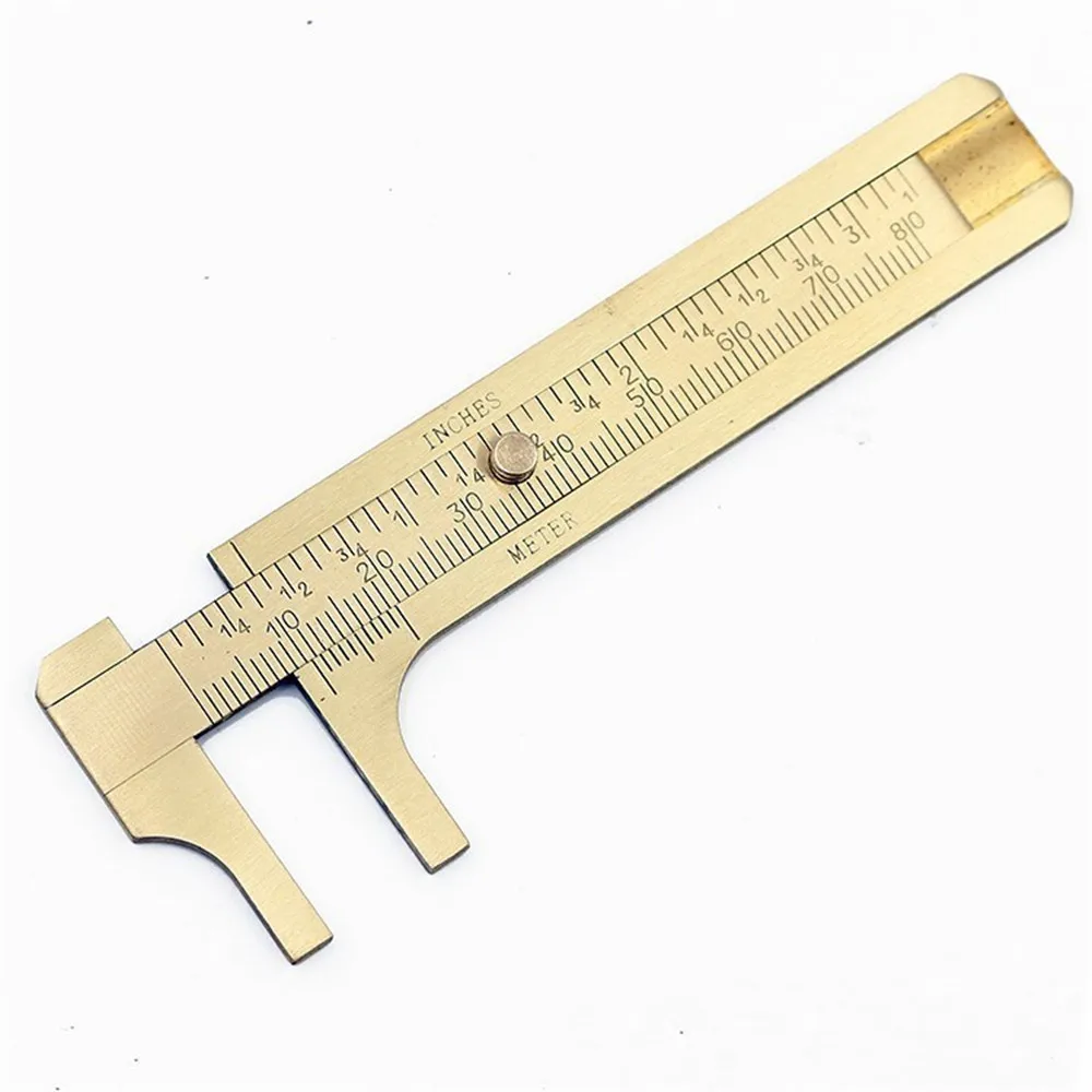 

80mm Student Mini Brass Sliding Ruler Double Scales Metal Vernier Caliper Gauge Micrometer Precision Measuring School Supplies