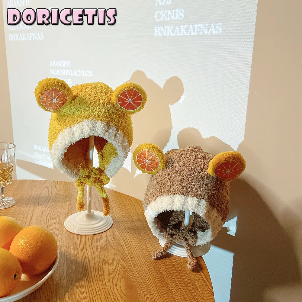 Baby Hat Color Matching Cute Cartoon Fruit Ears Plush Cap Children Winter Outdoor Travel New Keep Warm Windproof Soft Cotton Hat
Baby Hat Color Matching Cute Cartoon Fruit Ears Plush Cap Children Winter Outdoor Travel New Keep Warm Windproof Soft Cotton Hat