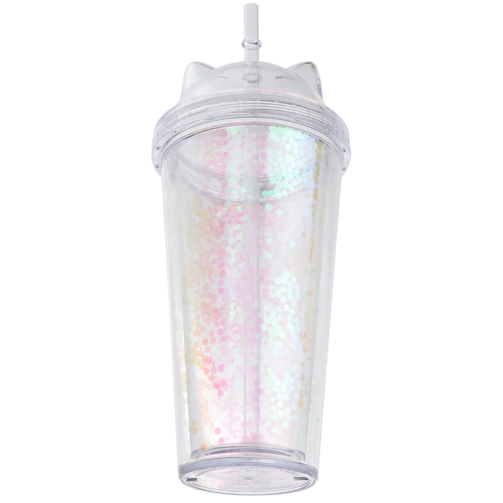 Sequin Double Layer Cup Double-layer Water Glass Mug Lid Cat Ear Shape Plastic Coffee Cups Lids Smoothie
Sequin Double Layer Cup Double-layer Water Glass Mug Lid Cat Ear Shape Plastic Coffee Cups Lids Smoothie