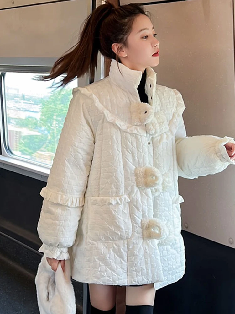 Hot Sale Women Winter Jacket Stand Collar White Cute Ladies Beautiful Female Ladies Parka Padded Coat
Hot Sale Women Winter Jacket Stand Collar White Cute Ladies Beautiful Female Ladies Parka Padded Coat