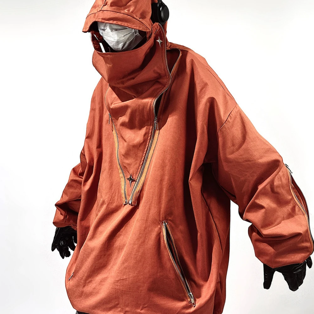 Korean Fashion Techwear Cargo Hooded Jackets Thin Fashion Functional Coat Large Pockets Zipper Pullover Men's Streetwear Jacket
Korean Fashion Techwear Cargo Hooded Jackets Thin Fashion Functional Coat Large Pockets Zipper Pullover Men's Streetwear Jacket
