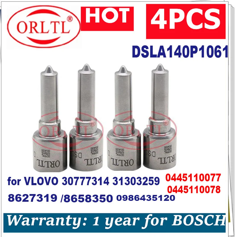 DSLA140P1061 0433175310 for VLOVO 0445110077 0 445 110 077 0986435120 30777314 31303259 Diesel Fuel Injection Nozzle 4pcs
DSLA140P1061 0433175310 for VLOVO 0445110077 0 445 110 077 0986435120 30777314 31303259 Diesel Fuel Injection Nozzle 4pcs