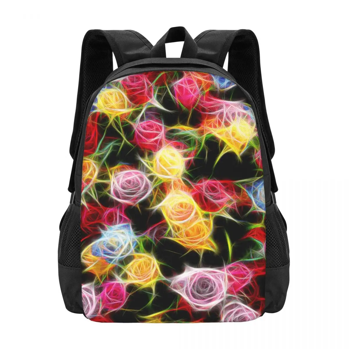 Рюкзак с абстрактными цветами, Дизайнерские повседневные школьные ранцы унисекс для студентов и студентов, дышащий 
Рюкзак с абстрактными цветами, Дизайнерские повседневные школьные ранцы унисекс для студентов и студентов, дышащий