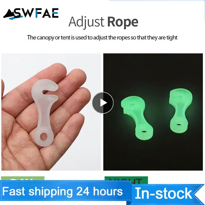 

Luminous Rope Buckle Fluorescence TentWrench Shape Buckle Alert Outdoor Camping Mountain Tent Anti-slip Wind Rope Stopper Tools