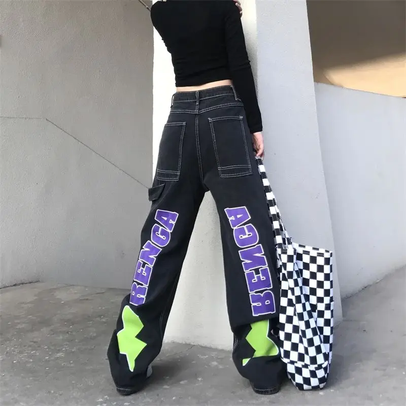 2022 Spring Letter Print Cargo Pants Female Harajuku Loose BF Casual Trousers Women Casual Joggers Black High Waist Loose Jeans
2022 Spring Letter Print Cargo Pants Female Harajuku Loose BF Casual Trousers Women Casual Joggers Black High Waist Loose Jeans