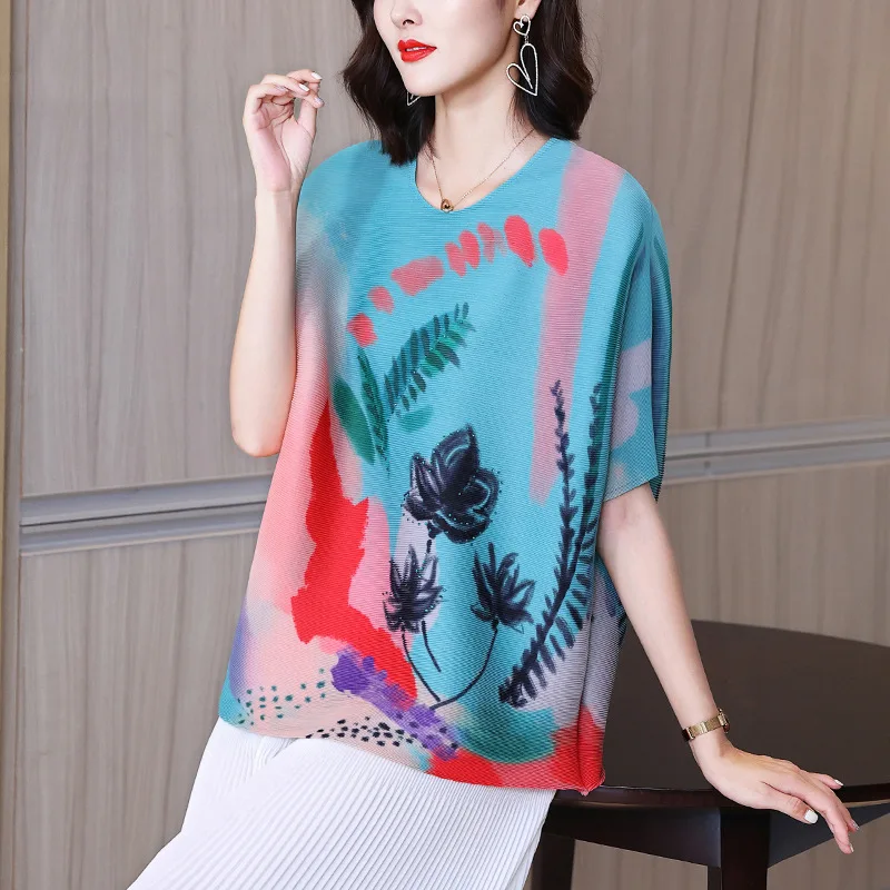 Miyake Pleated Top Women's 2022 Summer New Short-Sleeved T-shirt Women's Mom Clothing Loose Plus Size Women's Clothing Y2k Top
Miyake Pleated Top Women's 2022 Summer New Short-Sleeved T-shirt Women's Mom Clothing Loose Plus Size Women's Clothing Y2k Top