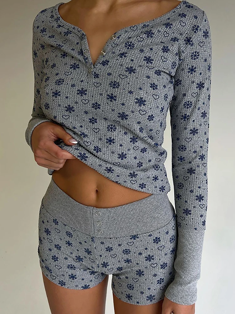 Taruxy Short Sets For Women 2023 Spring Pullover Long Sleeve Printing Shirts High Waist Hip Shorts Set 2 Piece Summer Outfits
Taruxy Short Sets For Women 2023 Spring Pullover Long Sleeve Printing Shirts High Waist Hip Shorts Set 2 Piece Summer Outfits