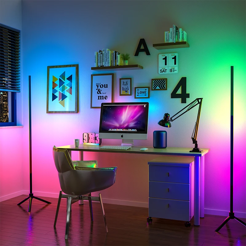 Умная светодиодная напольная лампа RGB, угловой светильник с дистанционным управлением по Bluetooth, Wi-Fi, ночник для спальни
Умная светодиодная напольная лампа RGB, угловой светильник с дистанционным управлением по Bluetooth, Wi-Fi, ночник для спальни