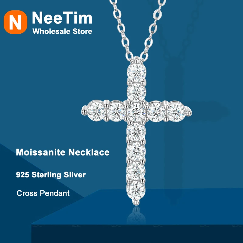 NeeTim Moissanite Cross Pendants Necklace For Women Men 925 Sterling Silver Lab Diamond Religion Catholic Cross Pendant Jewelry
NeeTim Moissanite Cross Pendants Necklace For Women Men 925 Sterling Silver Lab Diamond Religion Catholic Cross Pendant Jewelry