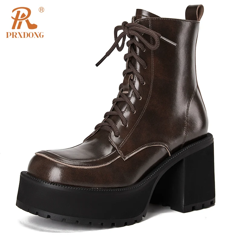 PRXDONG New Brand Women's Ankle Boots Chunky High Heels Platform Black Beige Dress Party Female Shoes Autumn Winter Size 34-40
PRXDONG New Brand Women's Ankle Boots Chunky High Heels Platform Black Beige Dress Party Female Shoes Autumn Winter Size 34-40