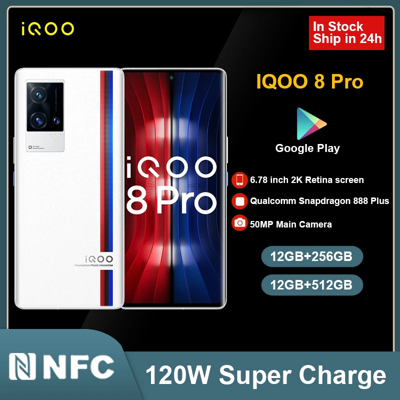 vivo iQOO 8 Pro 5G Snapdragon 888 Plus Smartphone 120W Fast Charging AMOLED 120HZ Google Play Gaming phone NFC 50MP
vivo iQOO 8 Pro 5G Snapdragon 888 Plus Smartphone 120W Fast Charging AMOLED 120HZ Google Play Gaming phone NFC 50MP