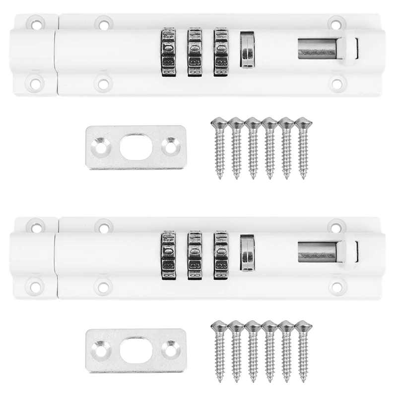 2X Horizontal Horizontal Door Bolt Lock Sliding Combination Code Can Be Reset For Gate Garage Cabinet White
2X Horizontal Horizontal Door Bolt Lock Sliding Combination Code Can Be Reset For Gate Garage Cabinet White