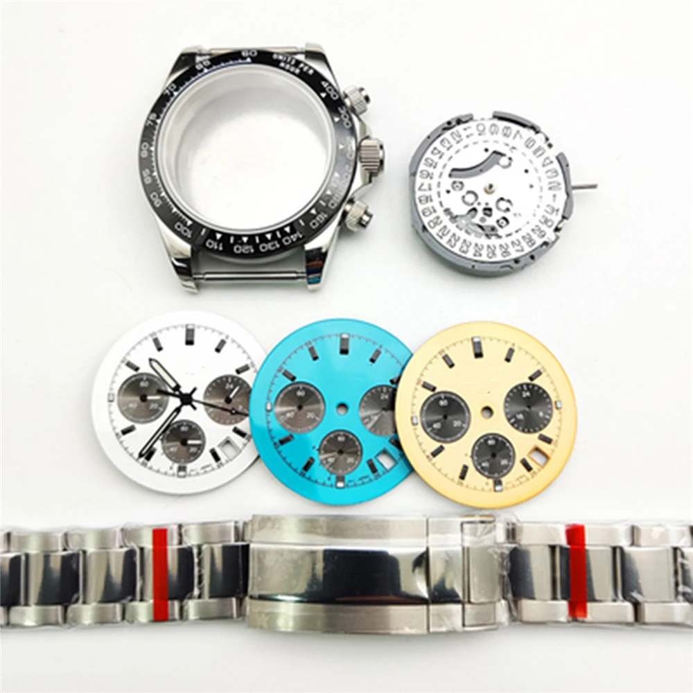 39MM Modify Watch /Full Set Case + Oyster Band / VK63 Quartz Movement Single Calendar Dial with 3 Sub-Dial Blue Luminous Hands
39MM Modify Watch /Full Set Case + Oyster Band / VK63 Quartz Movement Single Calendar Dial with 3 Sub-Dial Blue Luminous Hands
