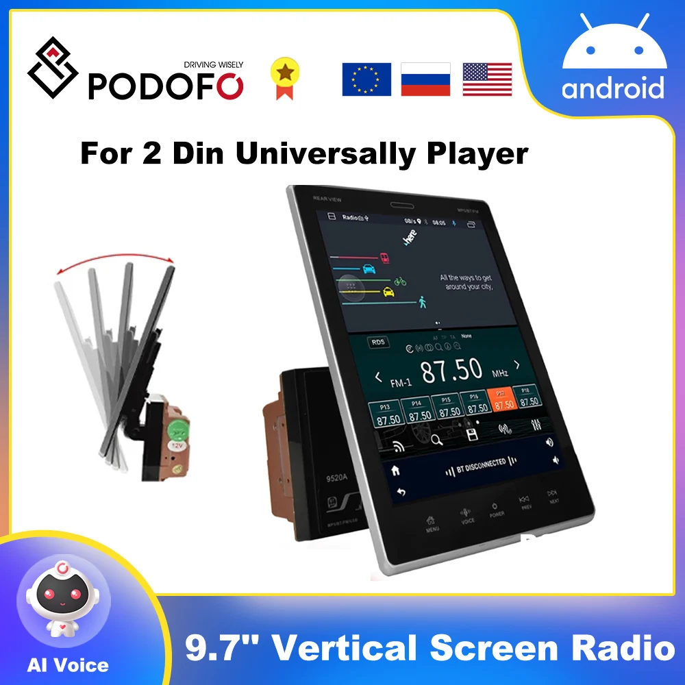 Podofo 9.5" Tesla Style Car Radio 2 din Android Stereo Receiver Bluetooth Multimedia Player GPS WiFi Autoradio 2din Head Unit
Podofo 9.5" Tesla Style Car Radio 2 din Android Stereo Receiver Bluetooth Multimedia Player GPS WiFi Autoradio 2din Head Unit