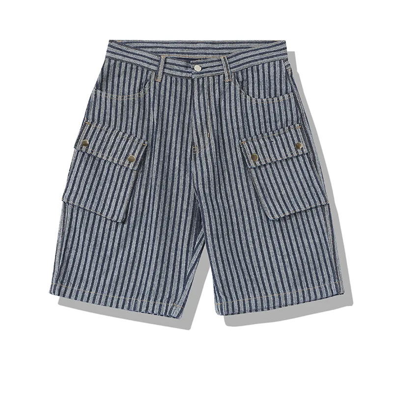 Retro Striped Jeans AMEKAJI Multi-pocket Overalls Shorts Outdoor Hiking Climbing Fishing Walking Five-point Pants Tooling Pantie
Retro Striped Jeans AMEKAJI Multi-pocket Overalls Shorts Outdoor Hiking Climbing Fishing Walking Five-point Pants Tooling Pantie