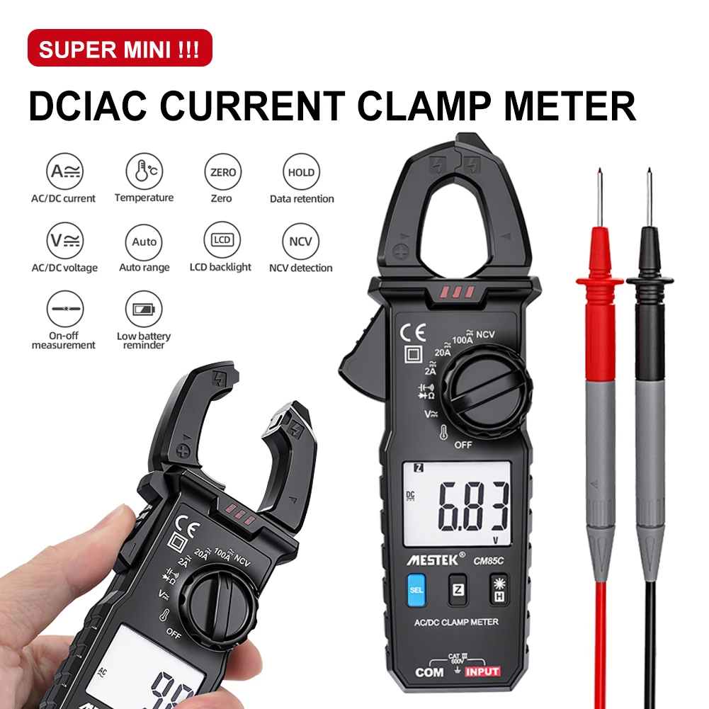 Digital Multimeter Clamp Meter 1999 counts True RMS Amp DC/AC Current Clamp tester Meters voltmeter 600v Auto Range
Digital Multimeter Clamp Meter 1999 counts True RMS Amp DC/AC Current Clamp tester Meters voltmeter 600v Auto Range