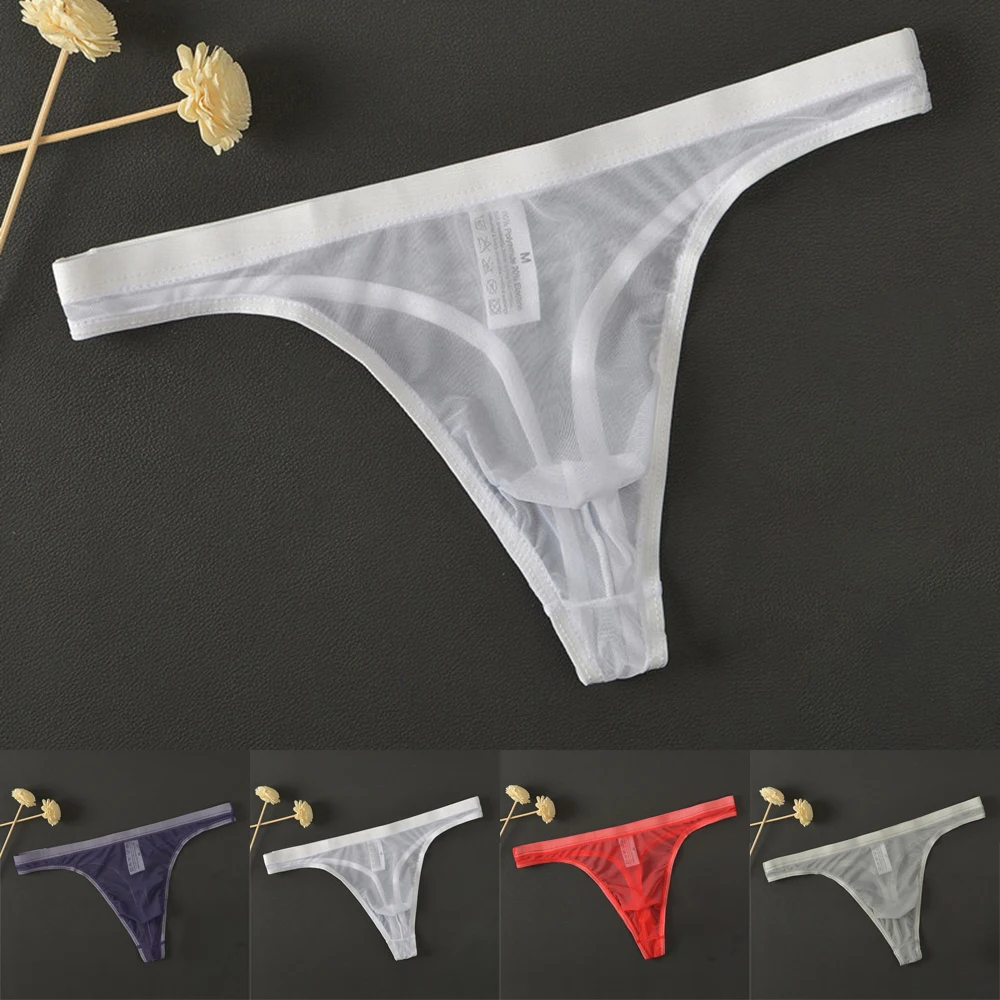 Men's Sexy Breathable Underwear T-Back G-String Briefs See Through Lingerie U Convex Low Waist Briefs Bikini Thongs New
Men's Sexy Breathable Underwear T-Back G-String Briefs See Through Lingerie U Convex Low Waist Briefs Bikini Thongs New