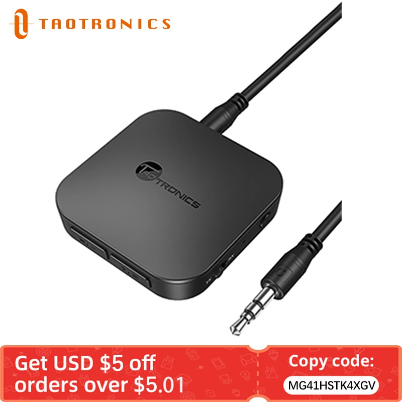 Беспроводной адаптер TaoTronics Bluetooth 5 0 передатчик приемник 3 мм AUX и RCA аудио домашняя