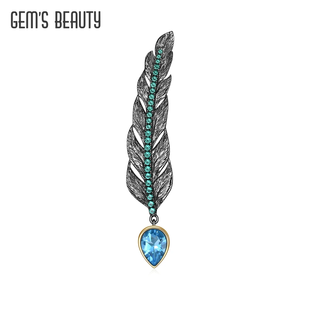 GEM'S BEAUTY Vintage Luxury The Devil's Feather Black Brooches Pin For Women Real 925 Sterling Silver Accessories Fine Jewelry
GEM'S BEAUTY Vintage Luxury The Devil's Feather Black Brooches Pin For Women Real 925 Sterling Silver Accessories Fine Jewelry