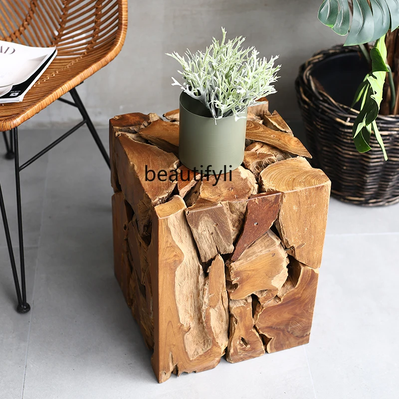 CXH Teak Side Table Vintage Bed & Breakfast Wood Pier Small Coffee Table
CXH Teak Side Table Vintage Bed & Breakfast Wood Pier Small Coffee Table