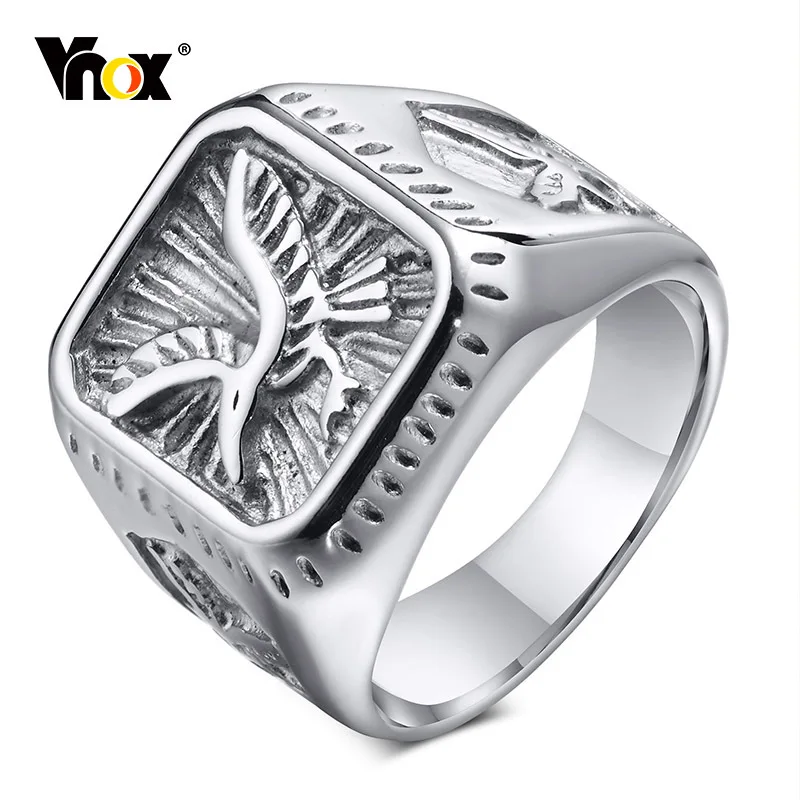 Vnox Punk Eagle Signet Ring for Men, Rock Square Top Finger Band, Stainless Steel Animal Bird Stamp Ring, Cool Boy Jewelry
Vnox Punk Eagle Signet Ring for Men, Rock Square Top Finger Band, Stainless Steel Animal Bird Stamp Ring, Cool Boy Jewelry
