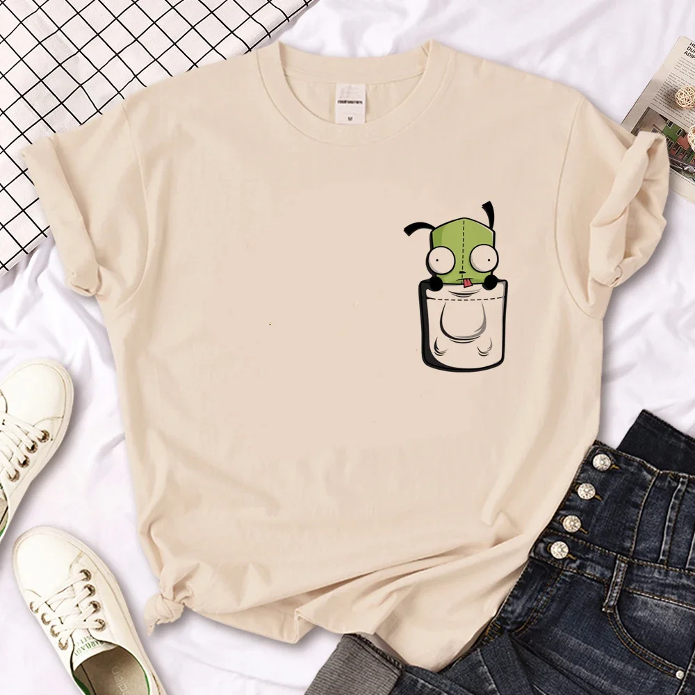 Топ женский Invader Zim комикс уличная одежда графическая футболка для девочек 2000s