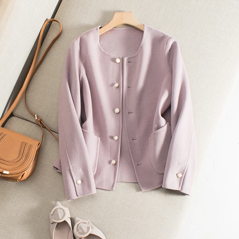 Women's wear 2023 spring and autumn style handmade double-sided woolen short coat women
Women's wear 2023 spring and autumn style handmade double-sided woolen short coat women