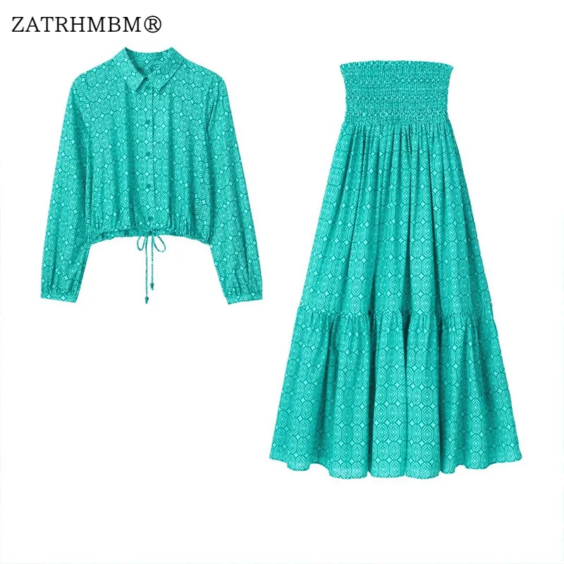 

ZATRHMBM Женская Весенняя модная блузка с принтом и бантом, винтажные женские рубашки с длинным рукавом и пуговицами, блузы, шикарные топы, 2023