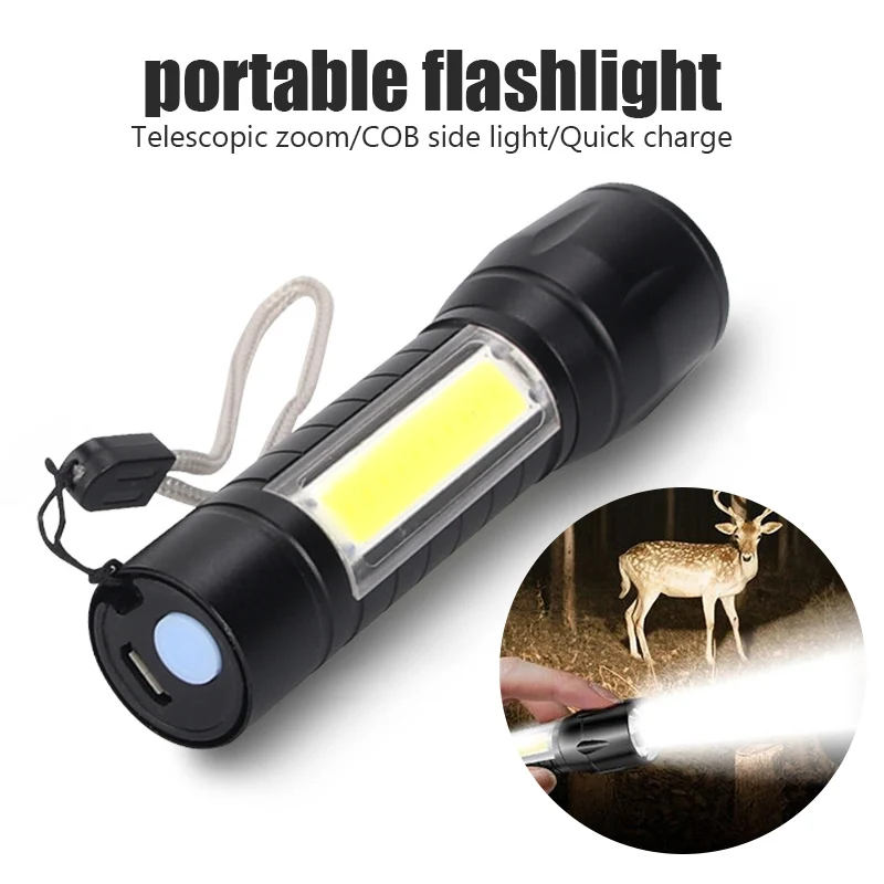 Portable Flashlight Strong Light High-power Rechargeable Zoom Highlight Tactical Flashlight Outdoor Lighting LED Flashlight
Portable Flashlight Strong Light High-power Rechargeable Zoom Highlight Tactical Flashlight Outdoor Lighting LED Flashlight