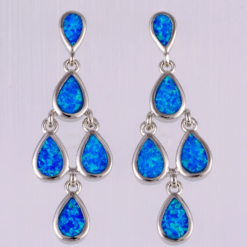KONGMOON Multi Teardrop Ocean Blue Fire Opal Silver Plated Jewelry for Women Piercing Drop Earrings
KONGMOON Multi Teardrop Ocean Blue Fire Opal Silver Plated Jewelry for Women Piercing Drop Earrings