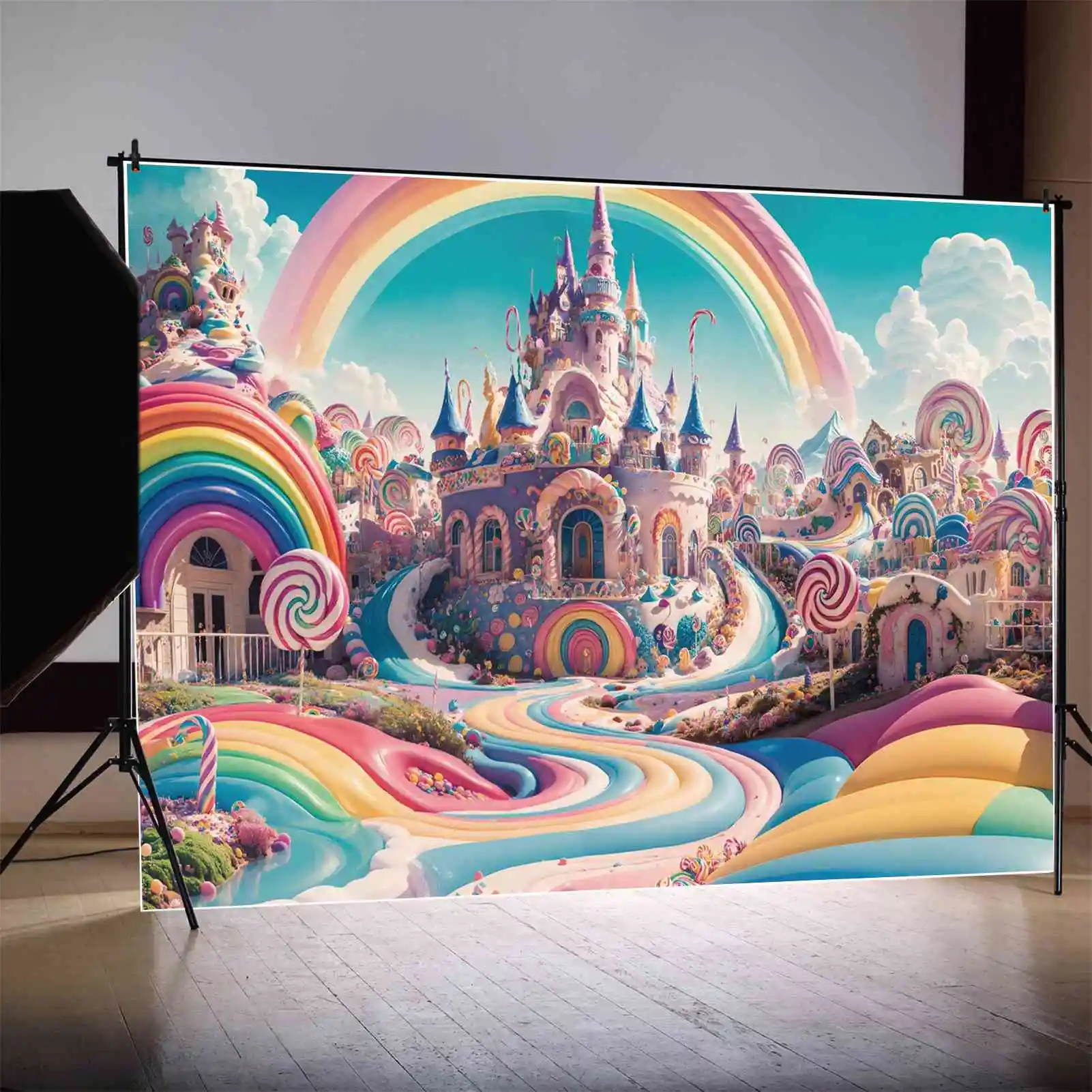 Birthday Party Candyland Castle Photography Backdrops Decorations Rainbow Personalized Baby Photobooth Photographic Backgrounds
Birthday Party Candyland Castle Photography Backdrops Decorations Rainbow Personalized Baby Photobooth Photographic Backgrounds