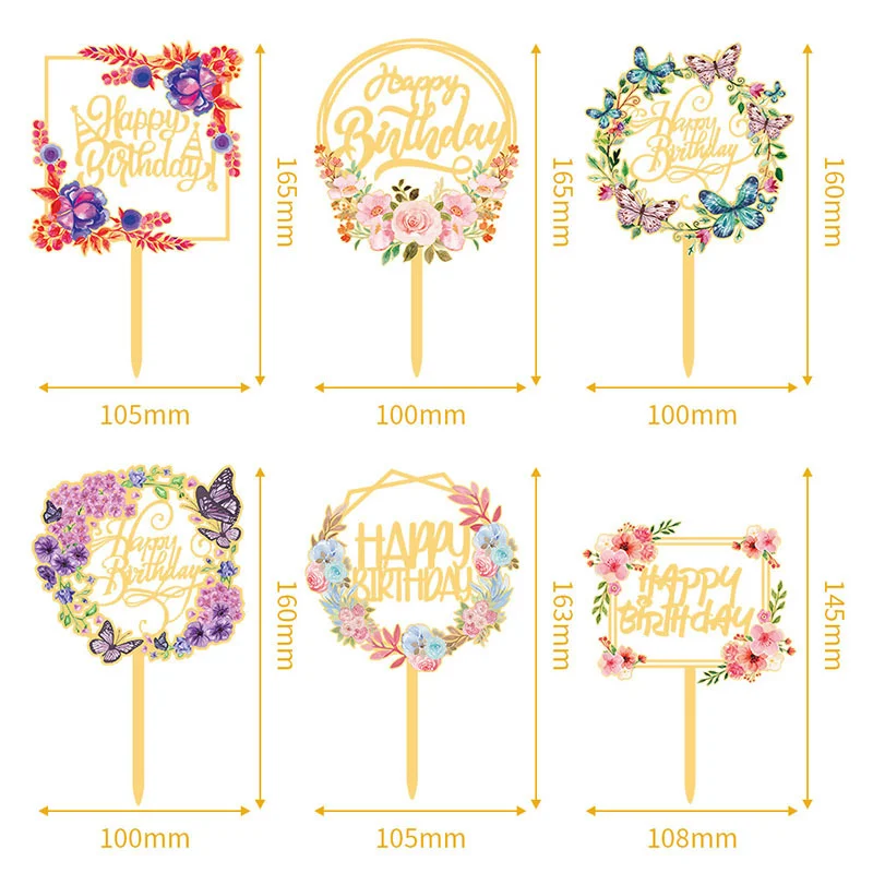 New Colored Flowers Birthday Cake Topper Gold Acrylic Happy Birthday Cake Topper for Cake Decorations Birthday Party Supplies
New Colored Flowers Birthday Cake Topper Gold Acrylic Happy Birthday Cake Topper for Cake Decorations Birthday Party Supplies