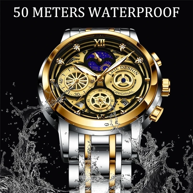 LIGE 2022 New Fashion Men Watch Calendar Stainless Steel Top Brand Luxury Sports Chronograph Quartz Watch Relogio Masculino+Box
LIGE 2022 New Fashion Men Watch Calendar Stainless Steel Top Brand Luxury Sports Chronograph Quartz Watch Relogio Masculino+Box