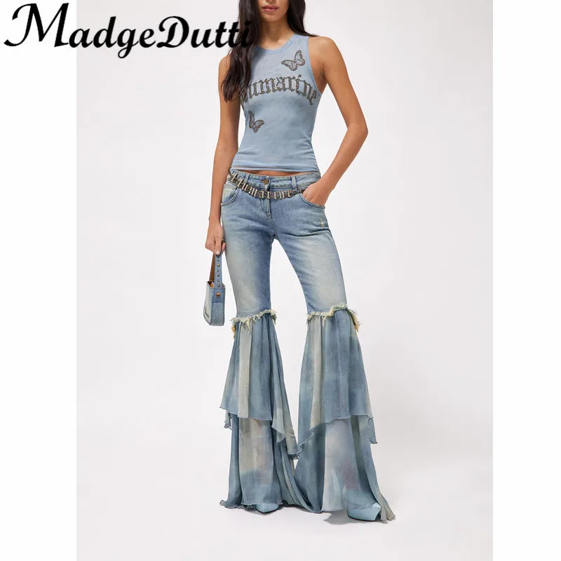 4.8 MadgeDutti Fashion Runway Personality Design Print Ruffle Spliced Distressed Flare Jeans Women
4.8 MadgeDutti Fashion Runway Personality Design Print Ruffle Spliced Distressed Flare Jeans Women