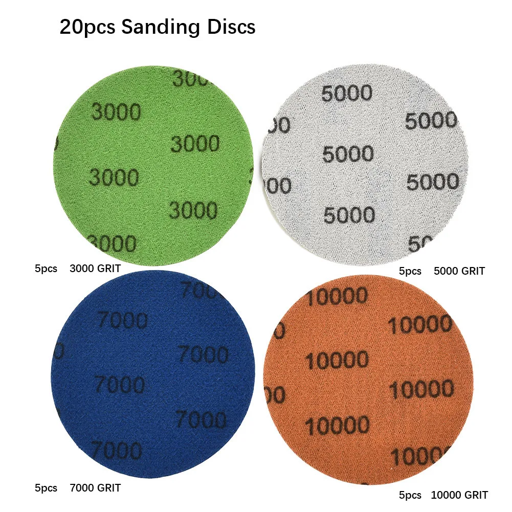 20Pcs 3inch 75mm Sanding Discs Pad 3000-10000 Grit Brasive Polishing Pad Kit For Rotary Tool Sandpapers Accessories
20Pcs 3inch 75mm Sanding Discs Pad 3000-10000 Grit Brasive Polishing Pad Kit For Rotary Tool Sandpapers Accessories
