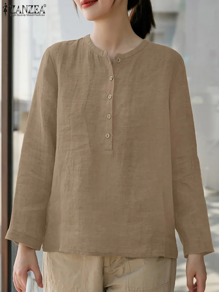 Весна 2023, элегантная однотонная хлопковая блузка ZANZEA, женские модные свободные рабочие блузы, Женская Вечерние чная рубашка, повседневные т...
Весна 2023, элегантная однотонная хлопковая блузка ZANZEA, женские модные свободные рабочие блузы, Женская Вечерние чная рубашка, повседневные т...