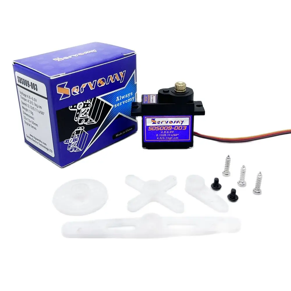 Servomy SDS009-03 9g Servo 4.3Kgf.cm 0.13 Sec/60° No Load 4.8V Digital Plastic Gears Low Profile for Flat Running Drift Rc Car
Servomy SDS009-03 9g Servo 4.3Kgf.cm 0.13 Sec/60° No Load 4.8V Digital Plastic Gears Low Profile for Flat Running Drift Rc Car