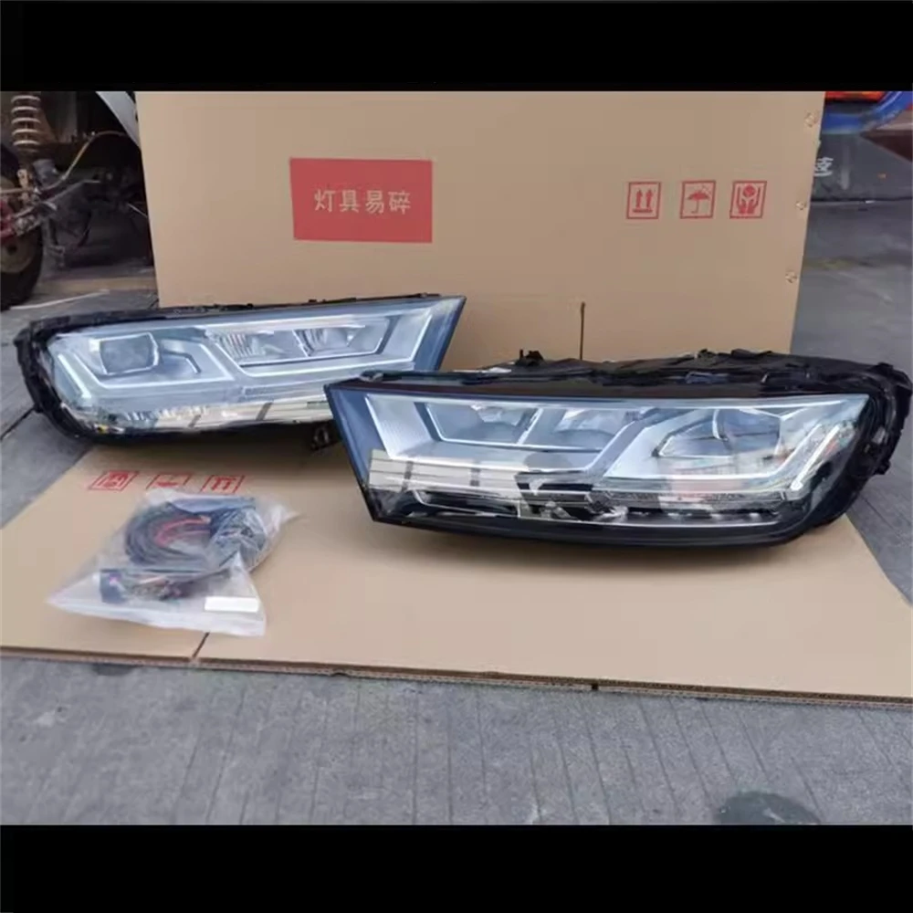 Автомобильная светодиодная передняя фара в сборе для 16-19 Audi Q7 DRL дневные ходовые